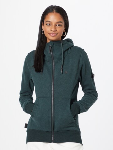 Alife and Kickin Zip-Up Hoodie 'YasminAK' in Green: front