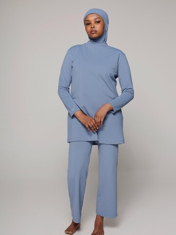 SIYA Swimwear High neck Swimsuit 'South – Covered - Burkini/Modest' in Blue: front