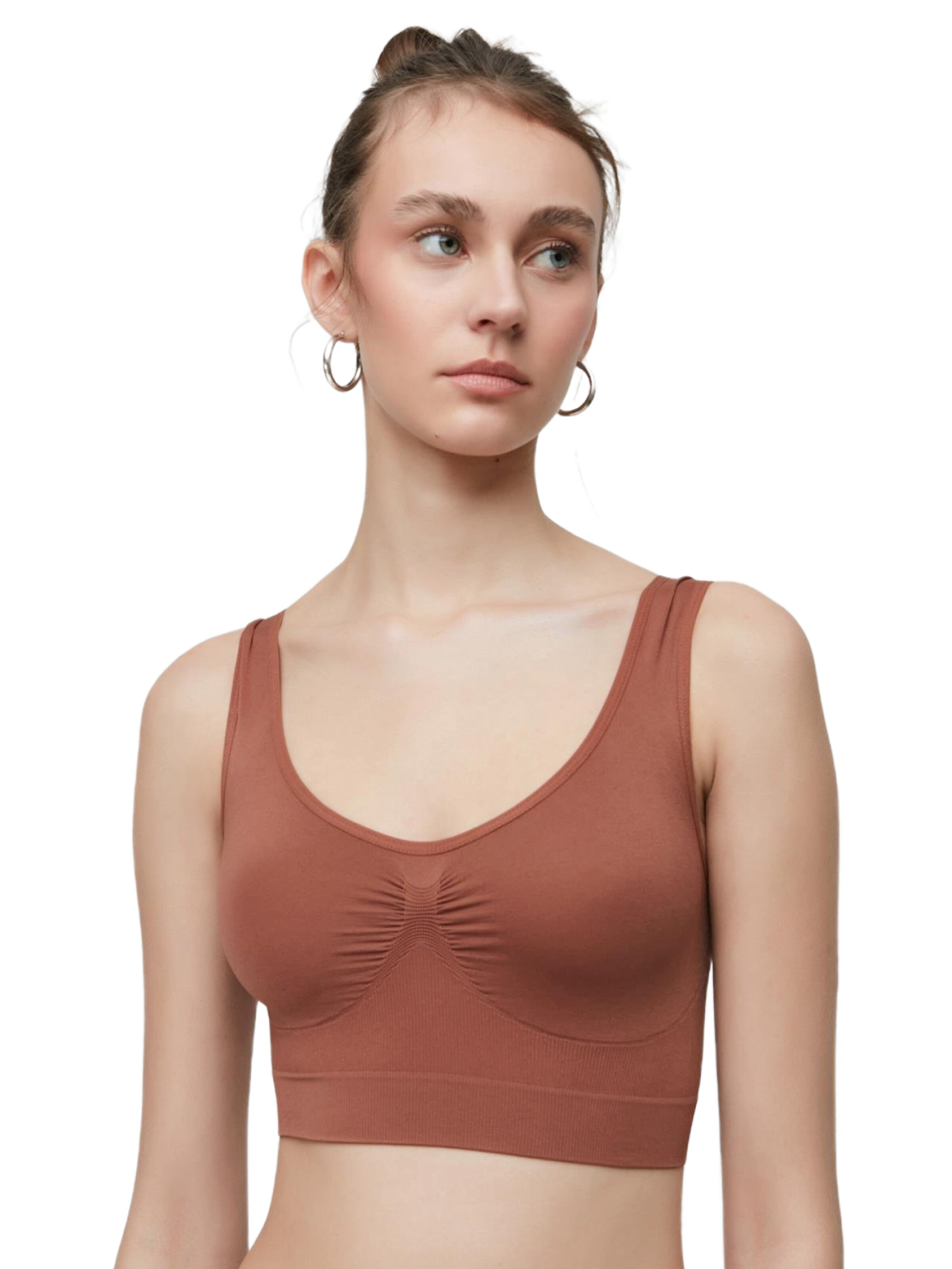 C&City Bralette Bra in Brown: front