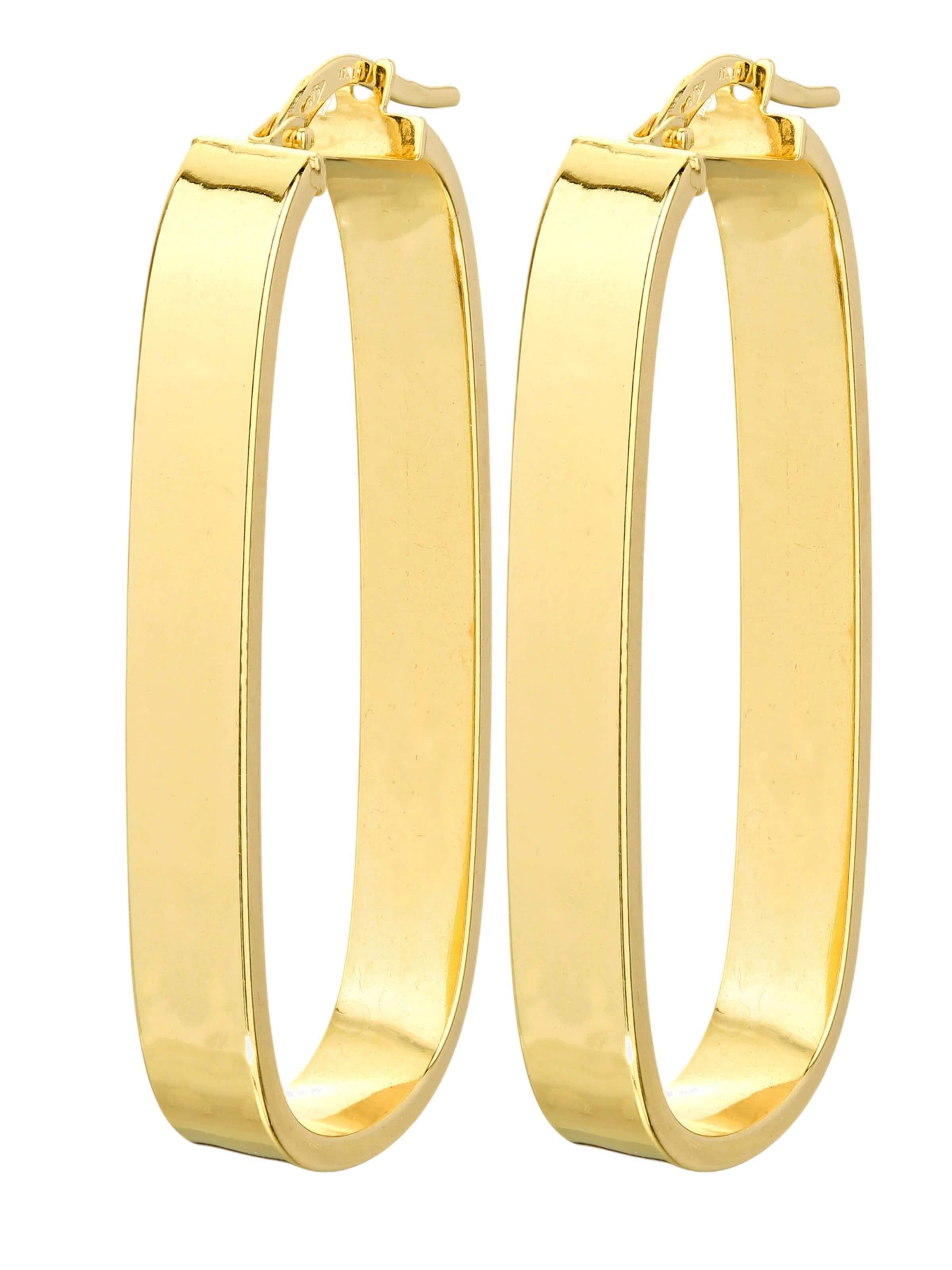 Boucles d'oreilles 'Creolen aus 375 Gelbgold' Vanlere en jaune : devant