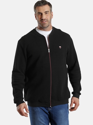 Charles Colby Zip-Up Hoodie ' Duke Colm ' in Black: front