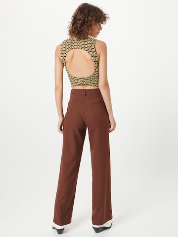 Monki Wide leg Pleated Pants in Brown