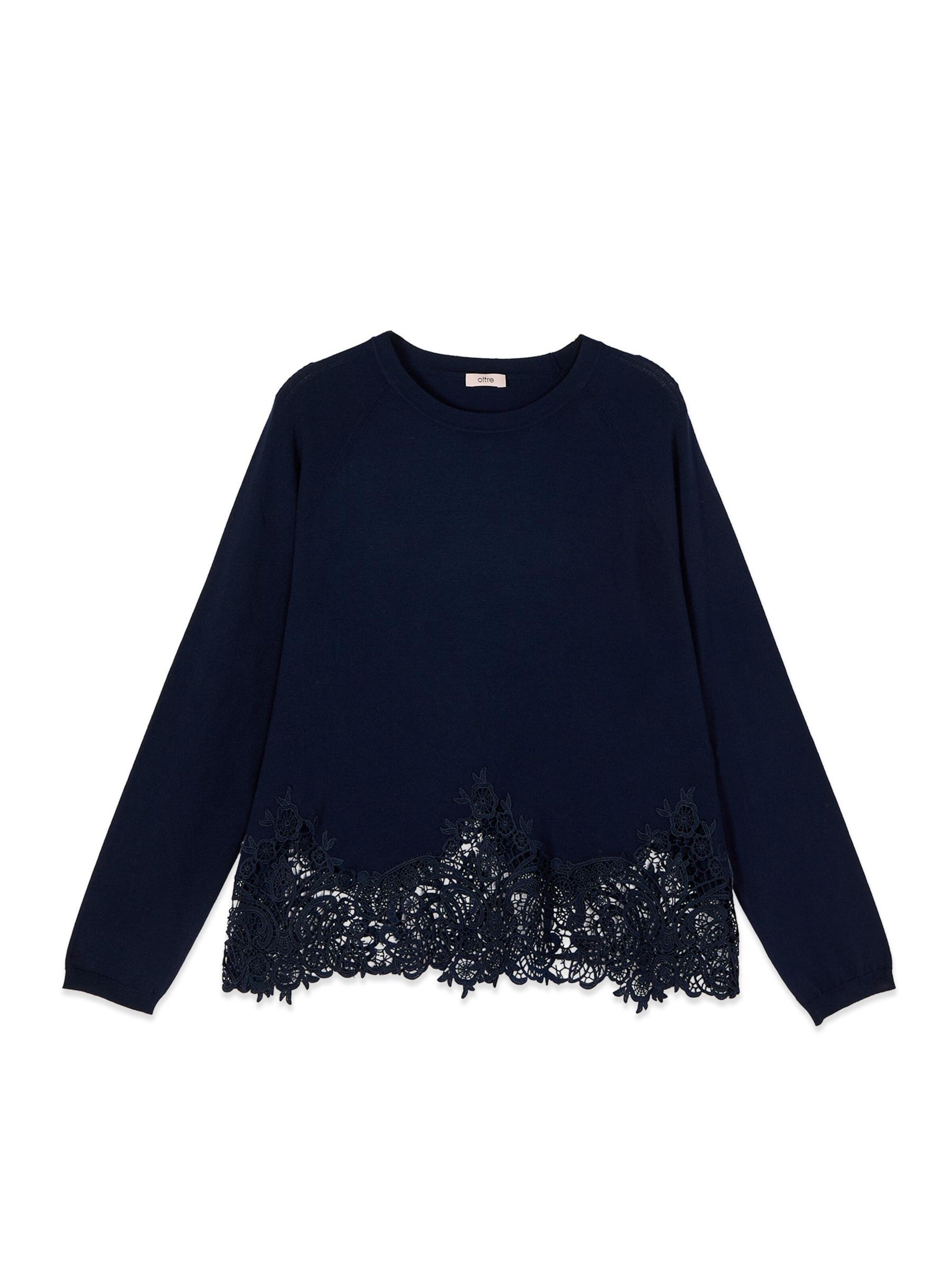 Pullover di oltre in blu: frontale