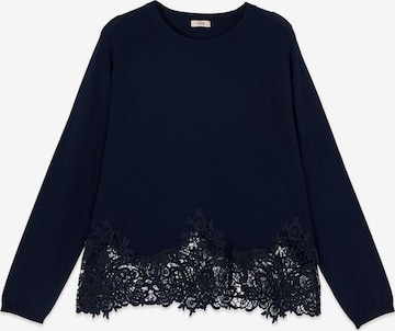 Pullover di oltre in blu: frontale