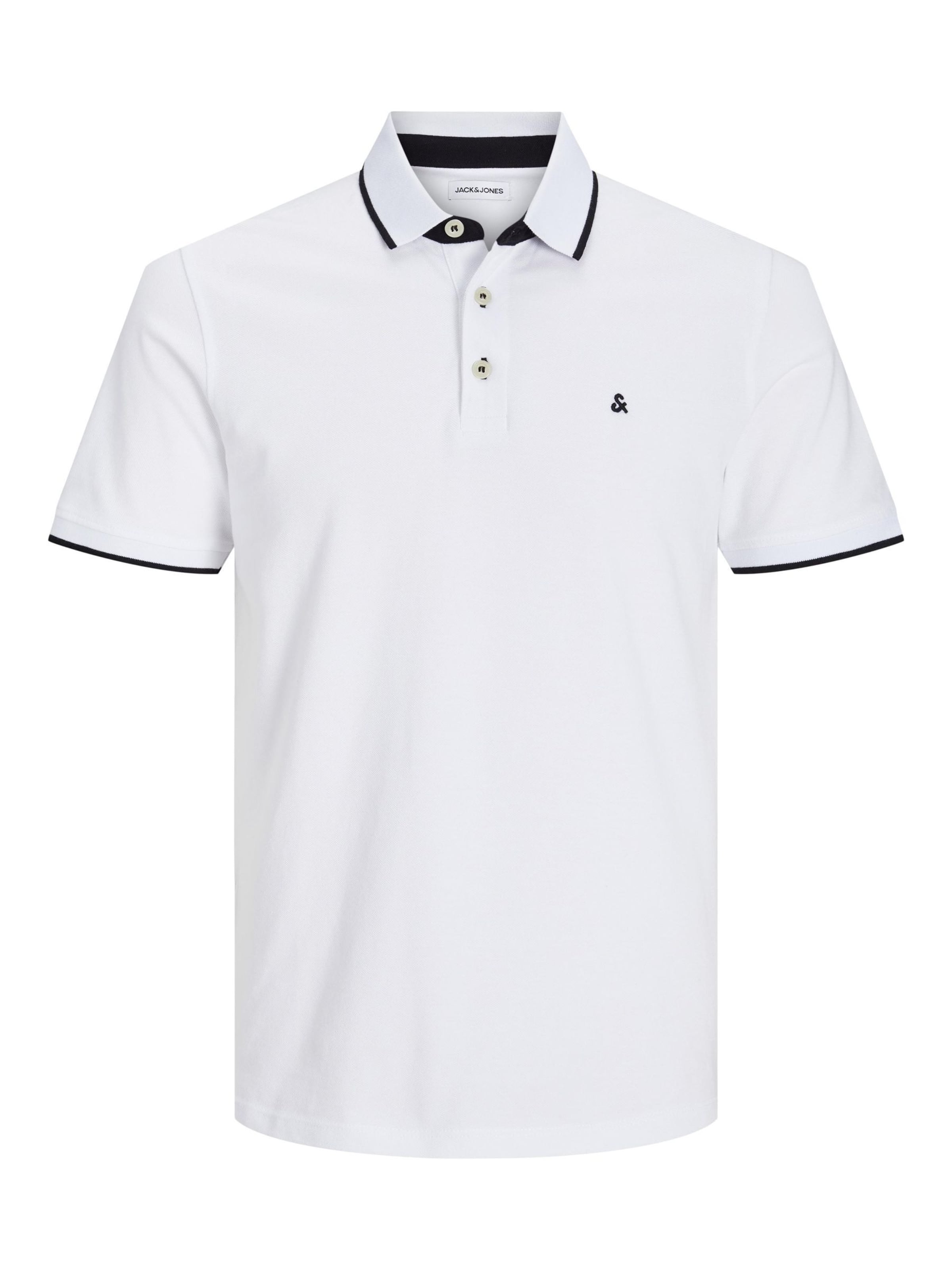 JACK & JONES Poloshirt 'JJPaulos' in Weiß: Vorderseite