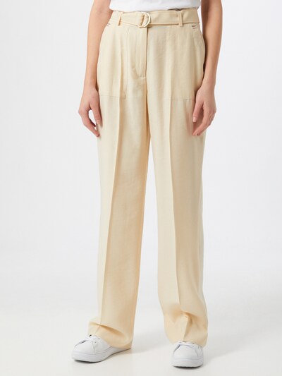 TOMMY HILFIGER Kalhoty s puky 'TOMMY HILFIGER X ABOUT YOU WL BELTED PANT' - béžová, Model/ka