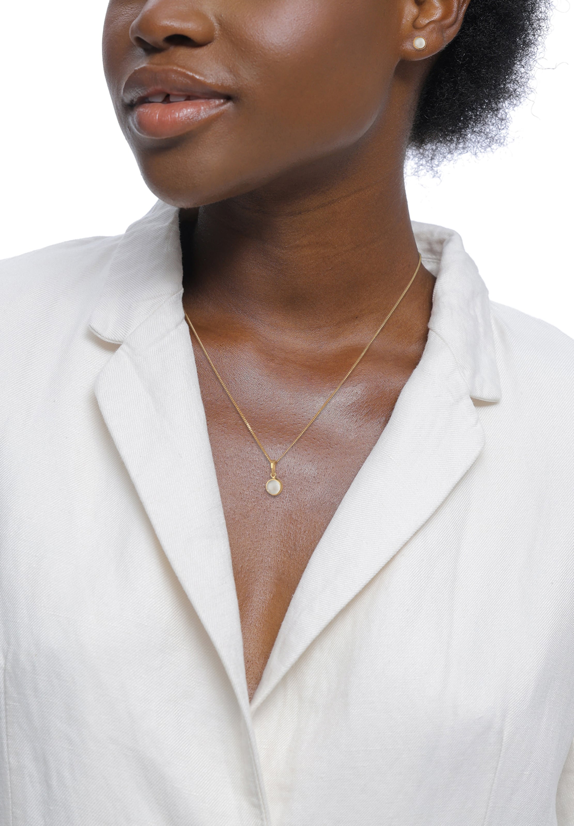 ELLI Jewelry set 'Mondstein' in Gold: front