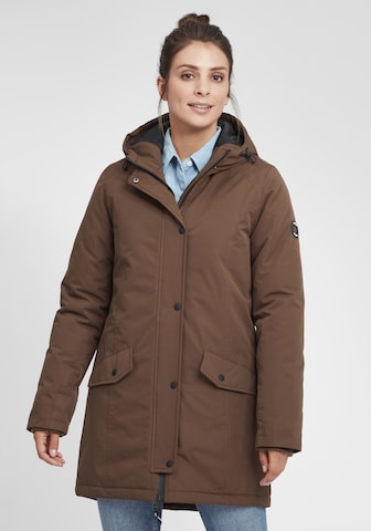 Oxmo Between-Seasons Parka 'Tamila' in Brown: front