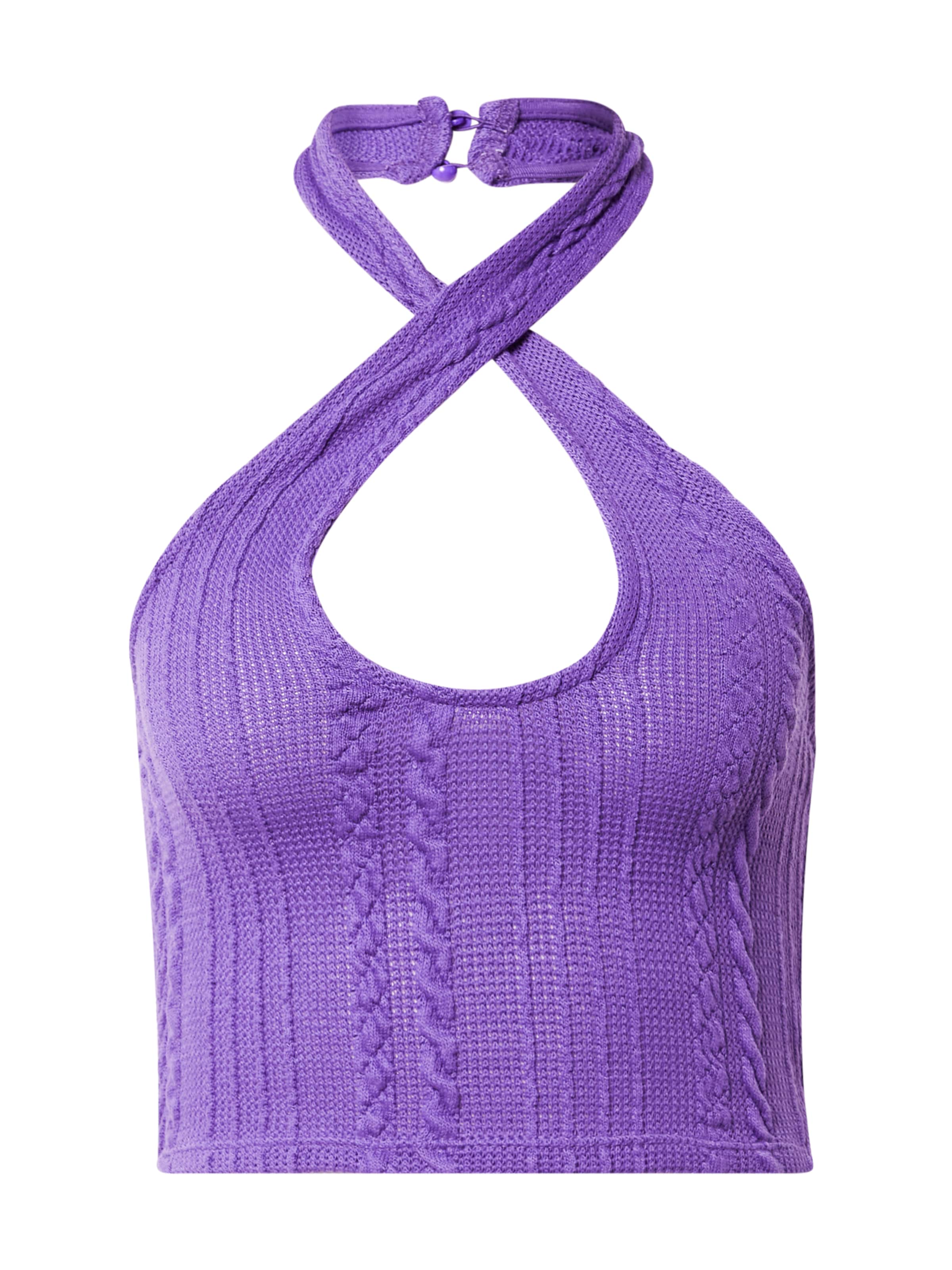 NLY by Nelly Плетен топ в лилав: отпред