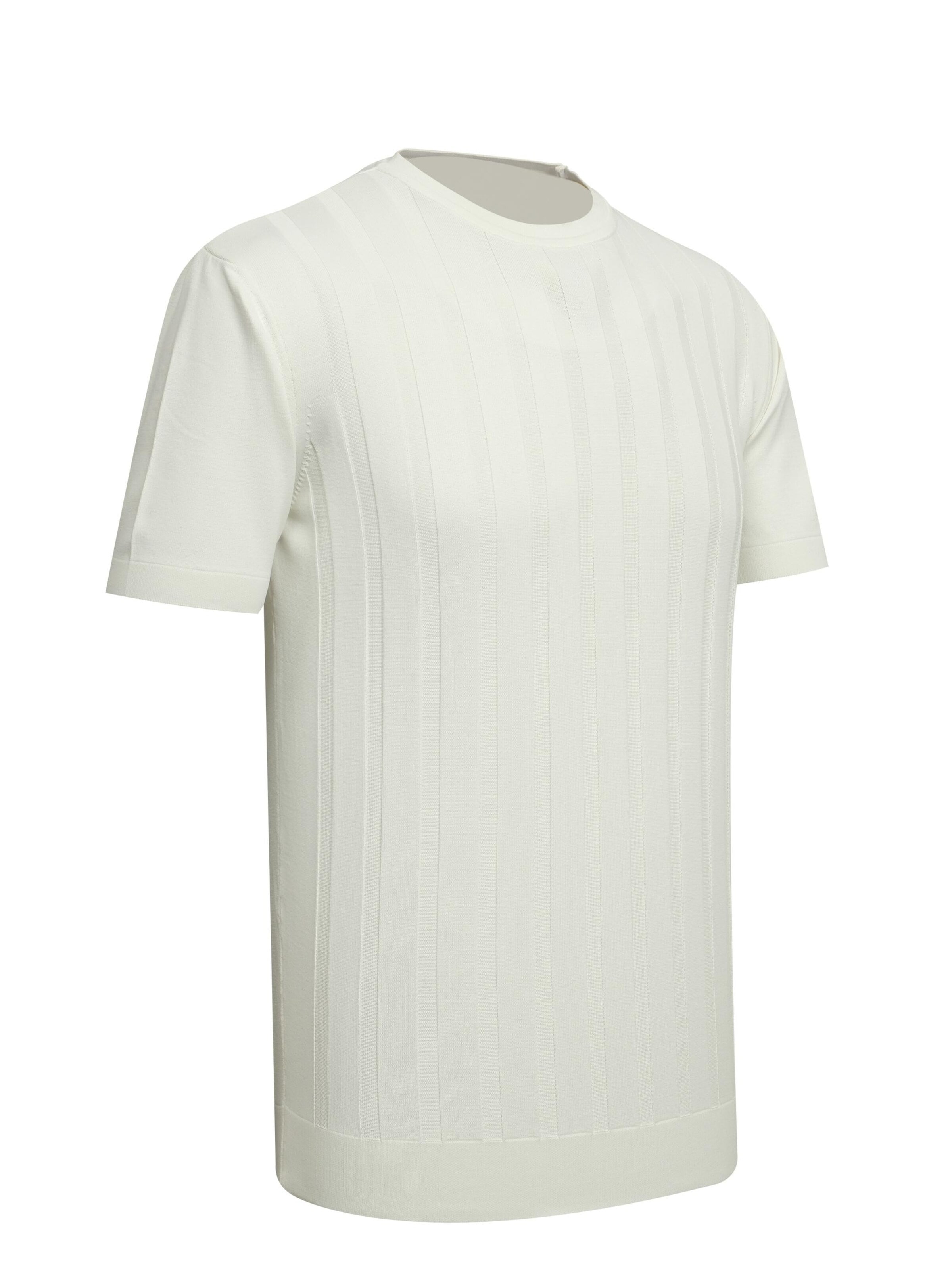 Cizgi Triko Shirt‌‌‌‌‌ in Weiß