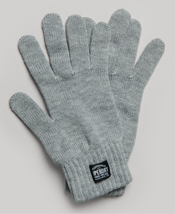Superdry Full Finger Gloves in Grey: front