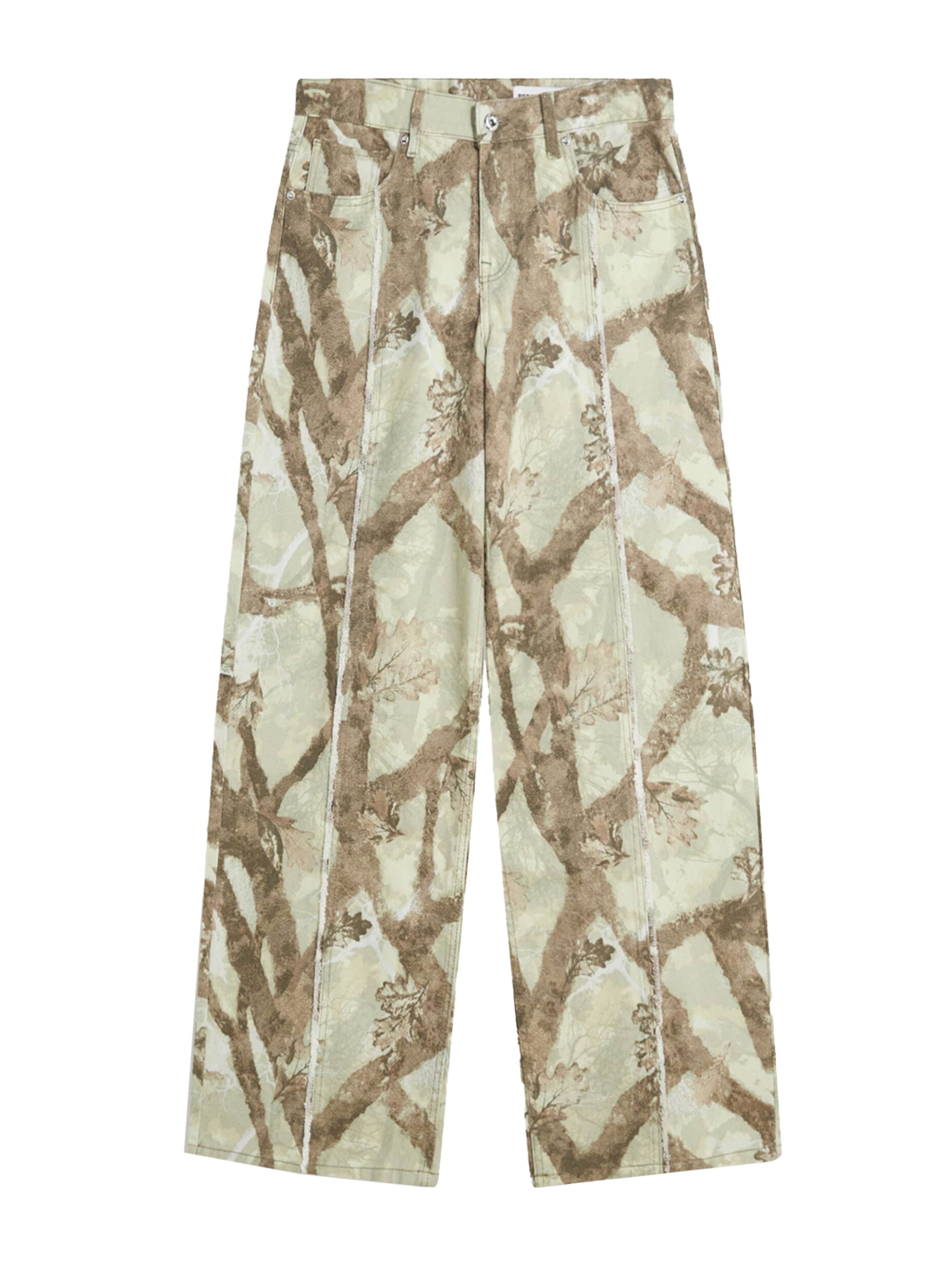 Bershka Wide Leg Jeans i grøn: forside