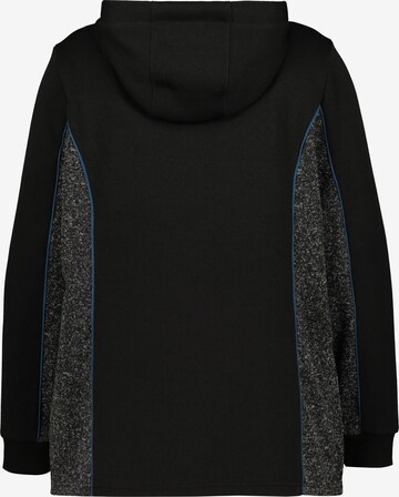 Ulla Popken Zip-Up Hoodie 'Berge' in Black