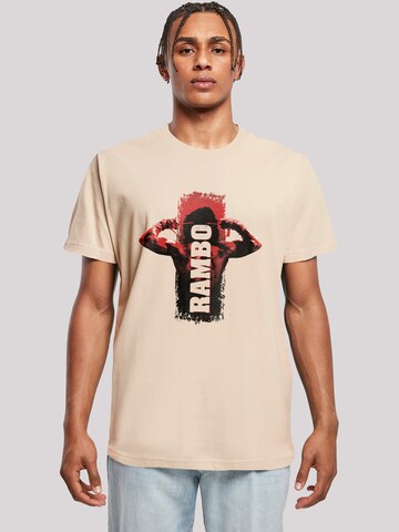 F4NT4STIC Shirt 'Rambo III Tying Sweatband' in Beige: voorkant