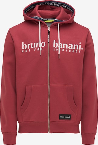 BRUNO BANANI Sweatvest 'Grant' in Rood: voorkant