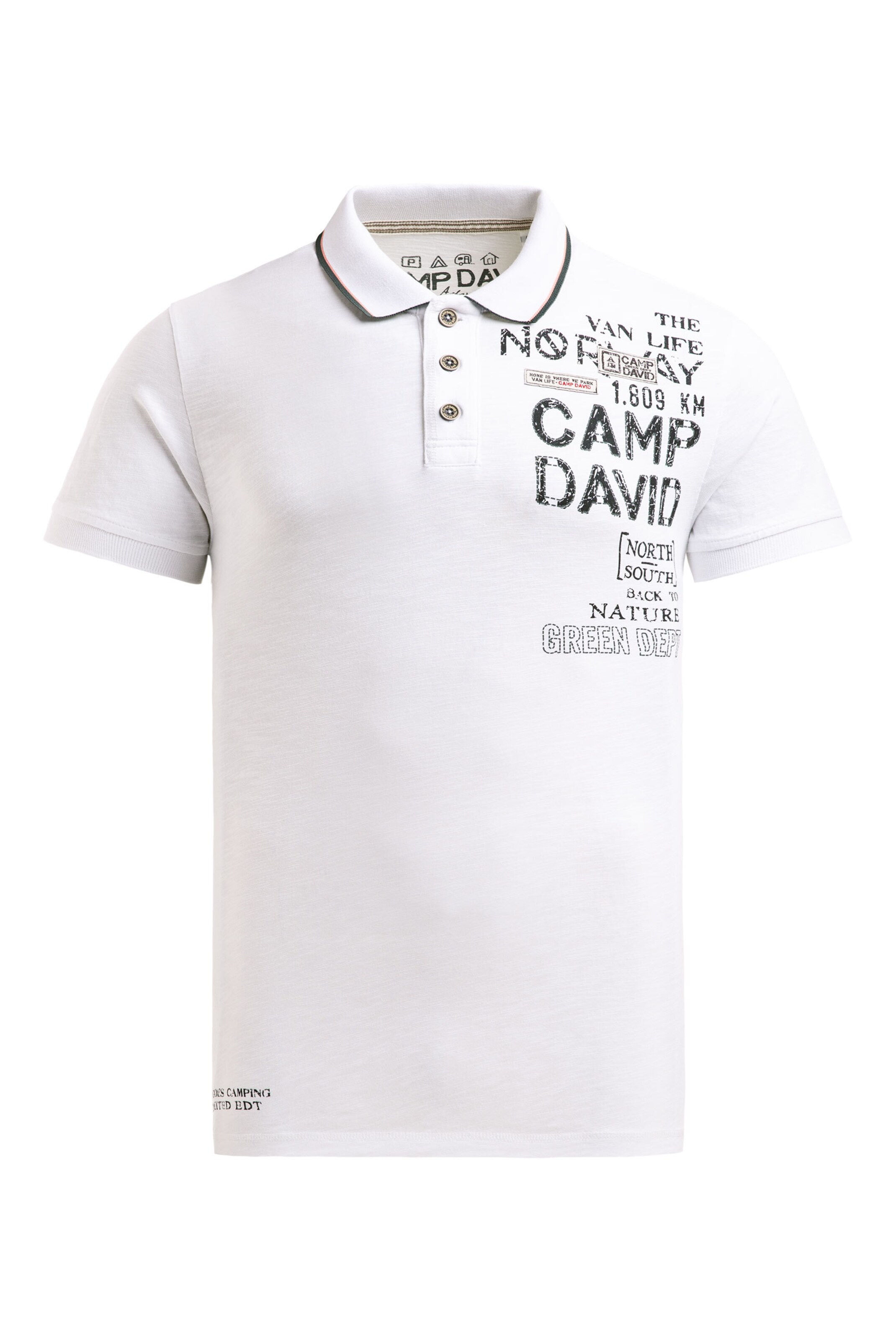 CAMP DAVID Shirt in White: front