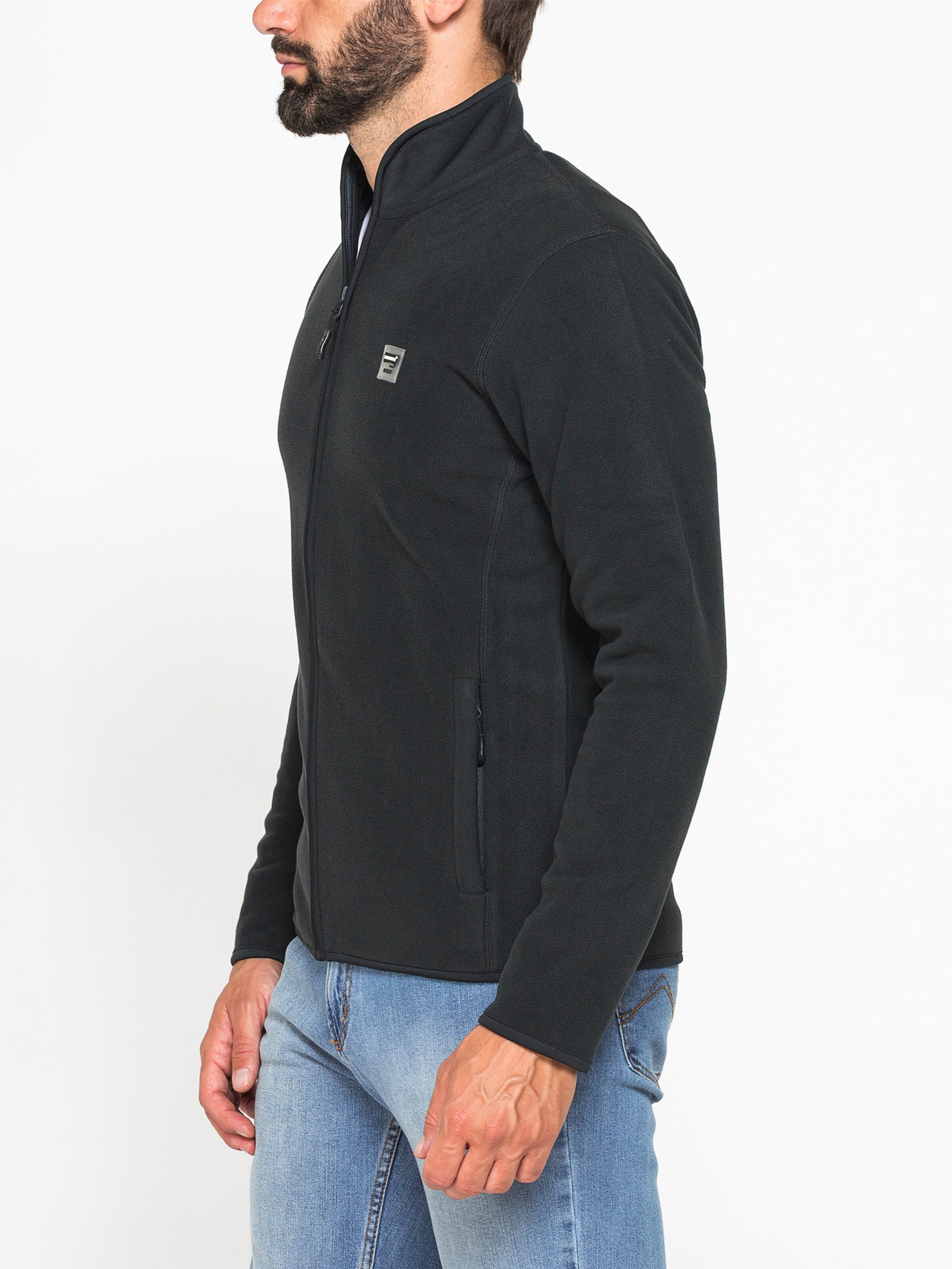 Carrera Jeans Fleece jacket 'Central Zip' in Green