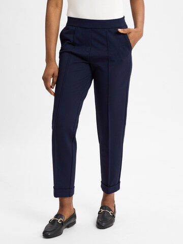 Olsen Regular Pleat-Front Pants 'Lisa' in Blue: front