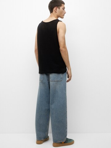 Wide leg Jeans de la Pull&Bear pe albastru