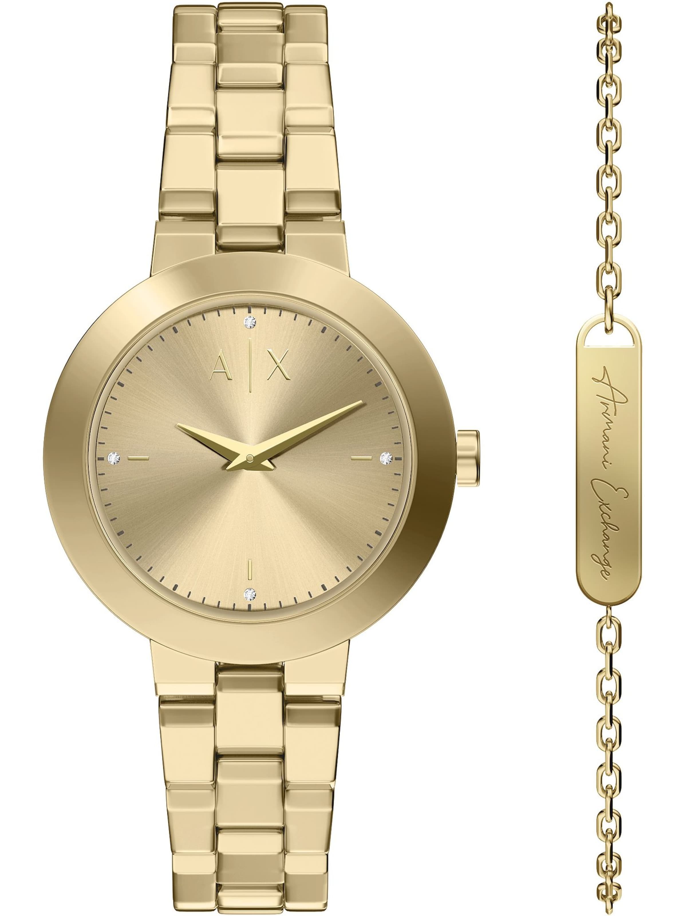 ARMANI EXCHANGE Jewelry Set in Gold: front