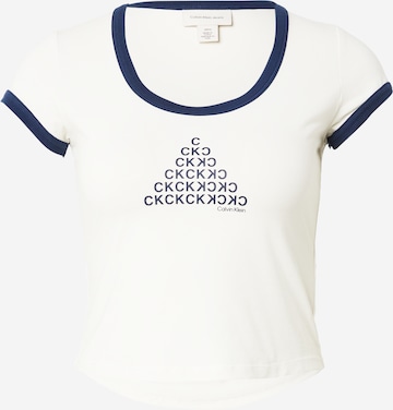 T-shirt Calvin Klein Jeans en beige : devant