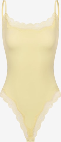 cfab (formerly creamy fabrics) Body 'Bodysuit String mit Lace' i gul: framsida