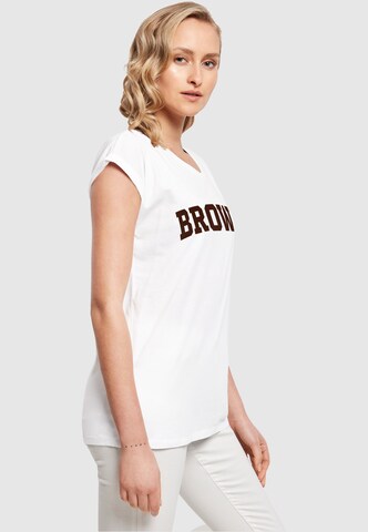 Merchcode Shirt 'Brown University - Script' in Wit