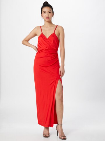 Bardot Evening Dress in Red: front