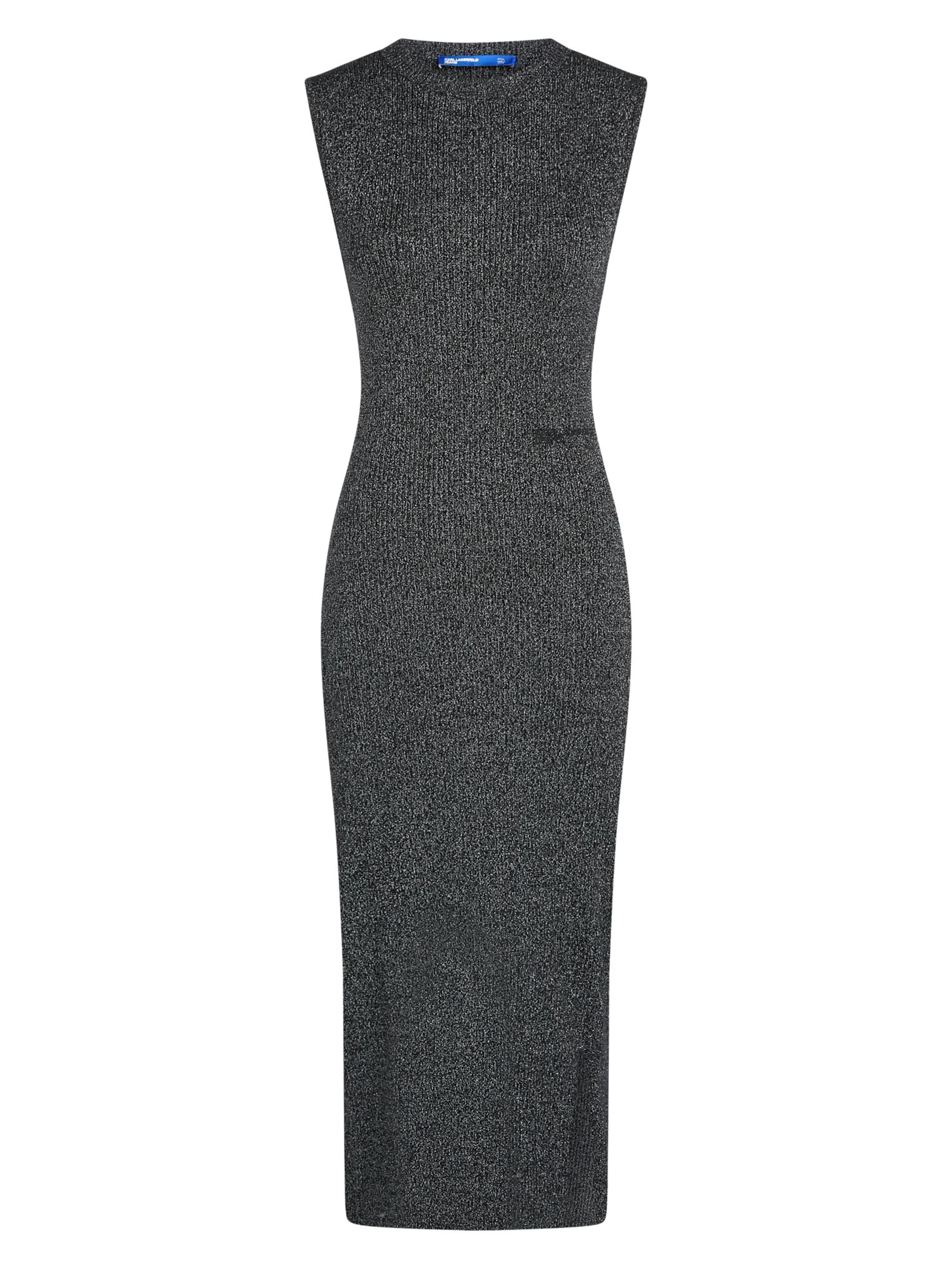 KARL LAGERFELD JEANS - Vestido ' Metallic' em cinzento: frente