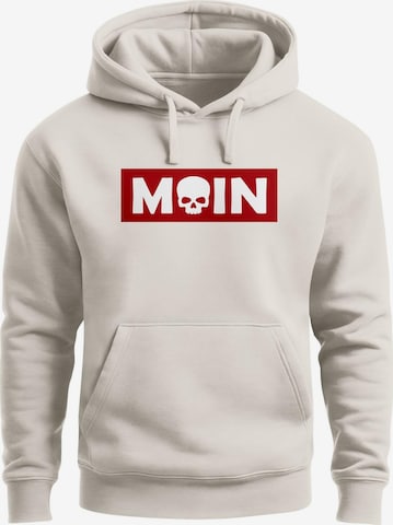 Neverless Sweatshirt 'Moin Skull' in Beige: front