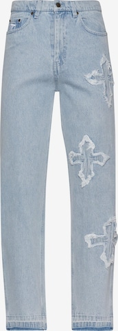 Karl Kani Flared Jeans in Blauw: voorkant