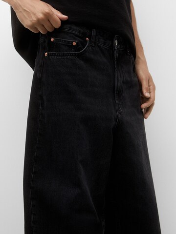 Pull&Bear Szeroka nogawka Jeansy w kolorze czarny