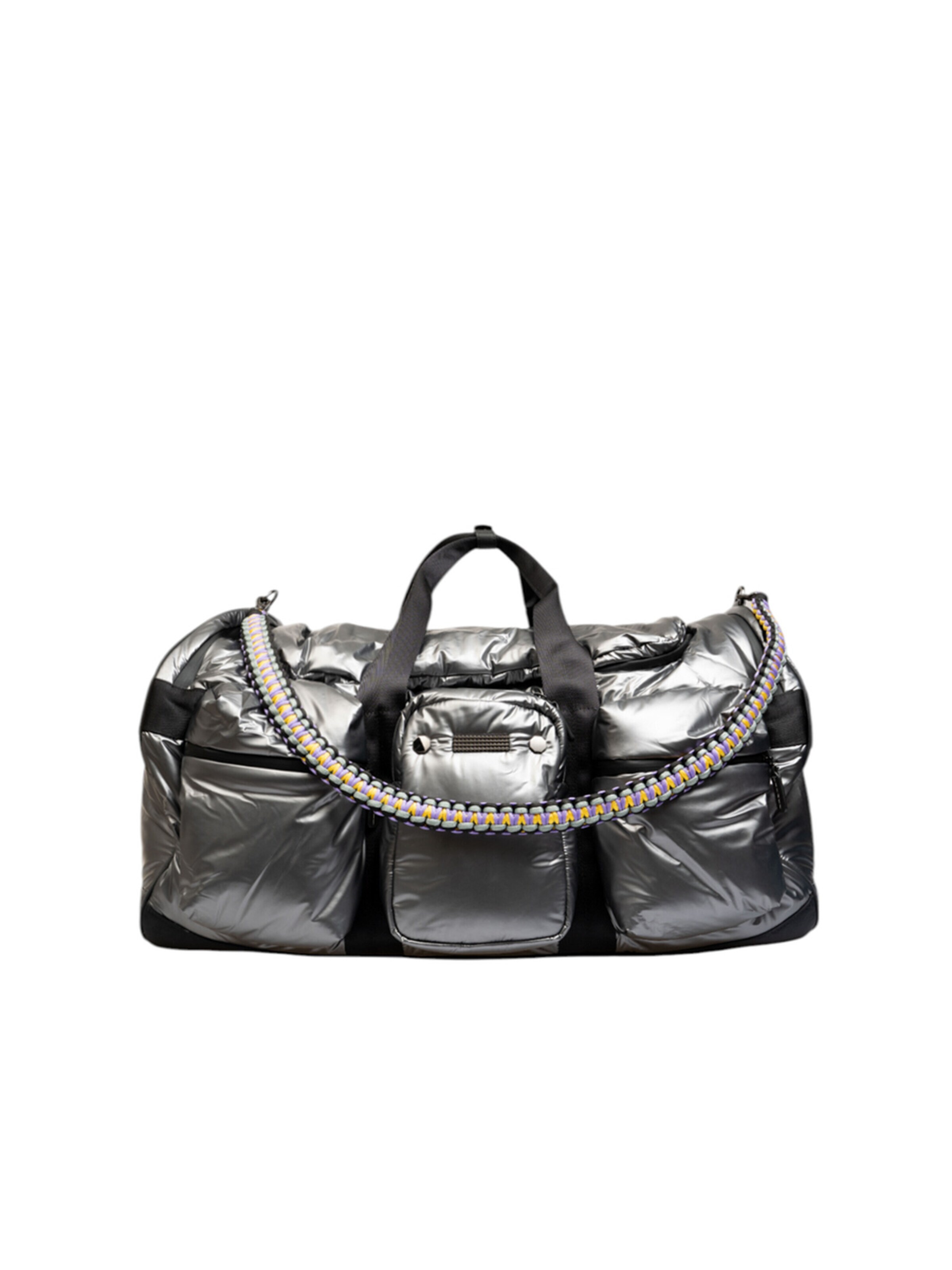 Clio Weekend bag 'DISCOVERY NYLON' in Silver: front