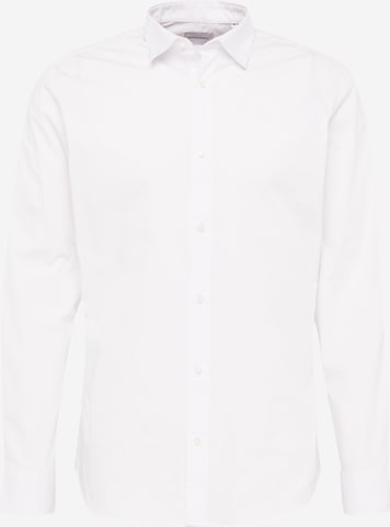 Coupe slim Chemise 'JOE' JACK & JONES en blanc : devant