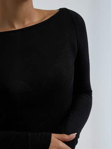 Haut ' Cotton ' Seamless Basic en noir