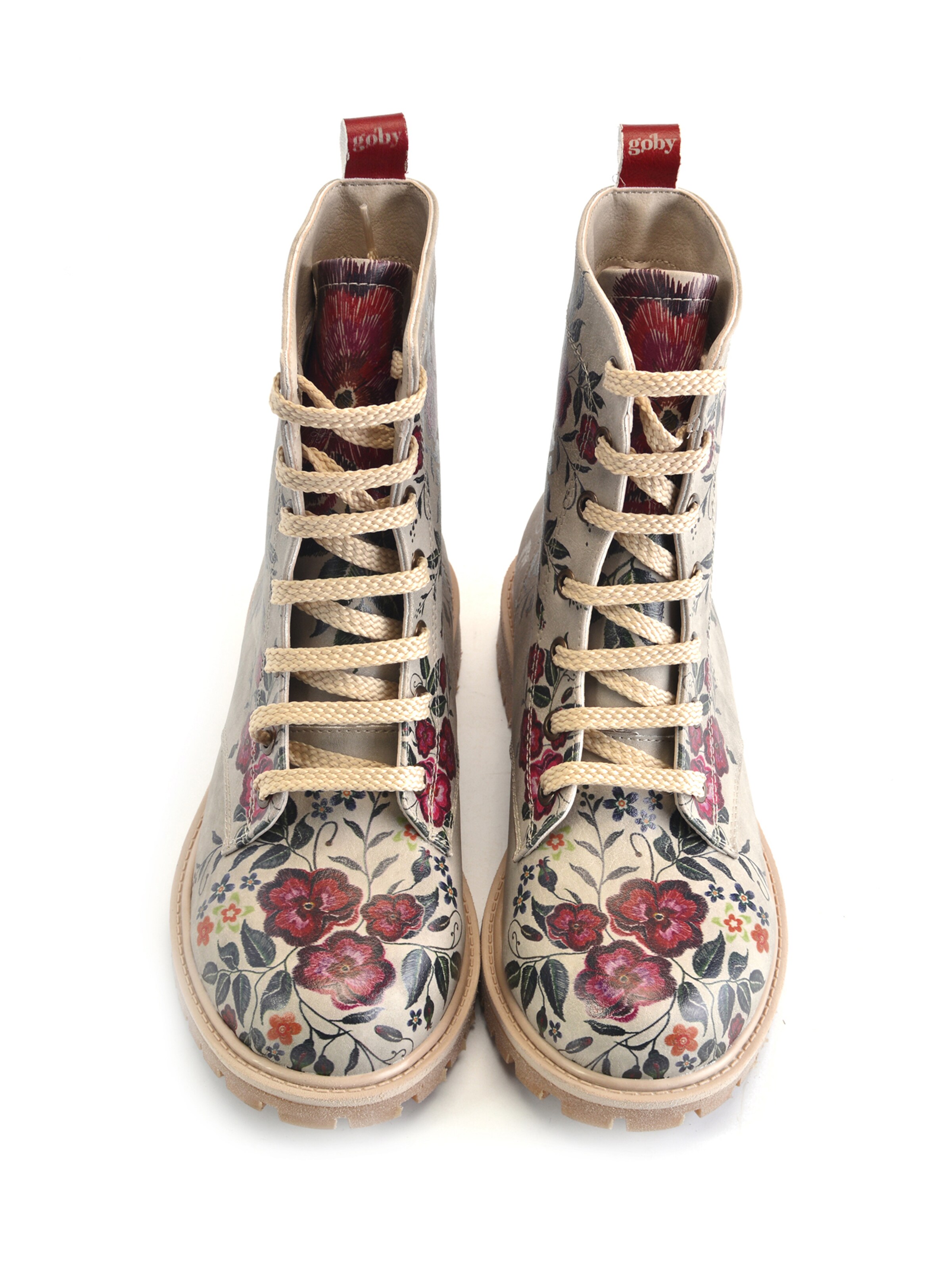 Stivale stringato 'Women's shoes Goby Ankle boots TMB1046' di Goby in beige