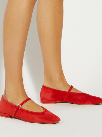 Dune LONDON Ballerina met riempjes in Rood