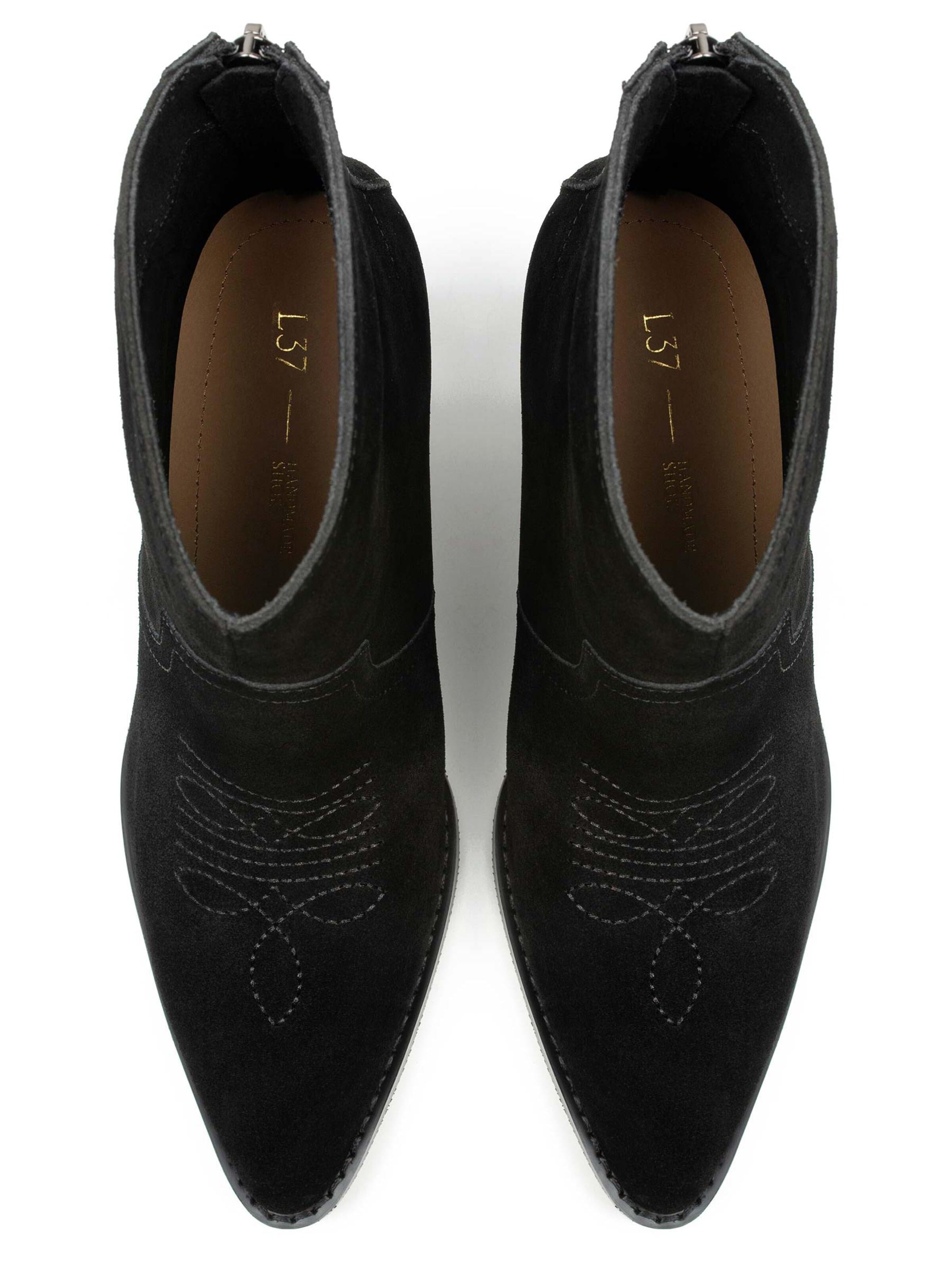 Bottines L37 HANDMADE SHOES en noir : devant