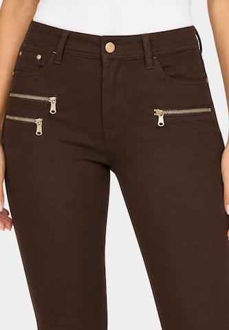 Skinny Jeggings Elara en marron