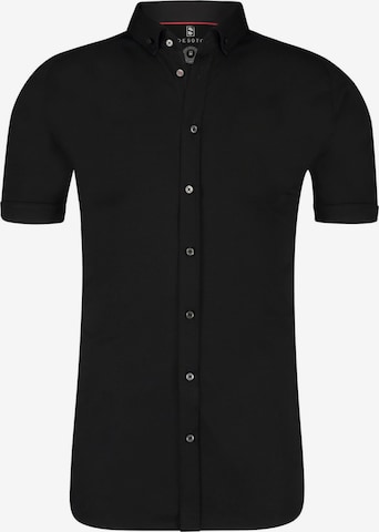 DESOTO Slim Fit Hemd in Schwarz: Vorderseite