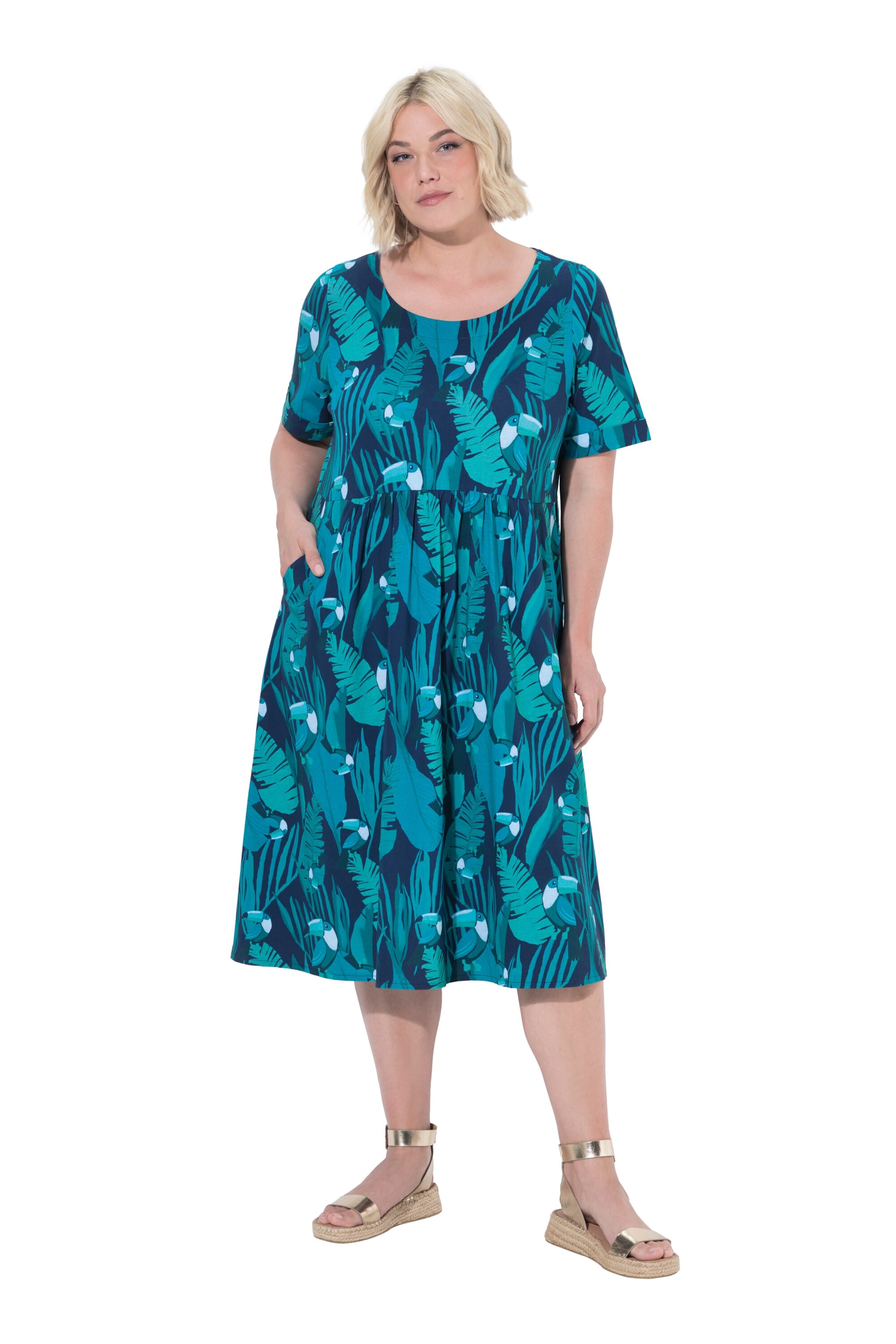 Ulla Popken Jurk in Blauw: voorkant