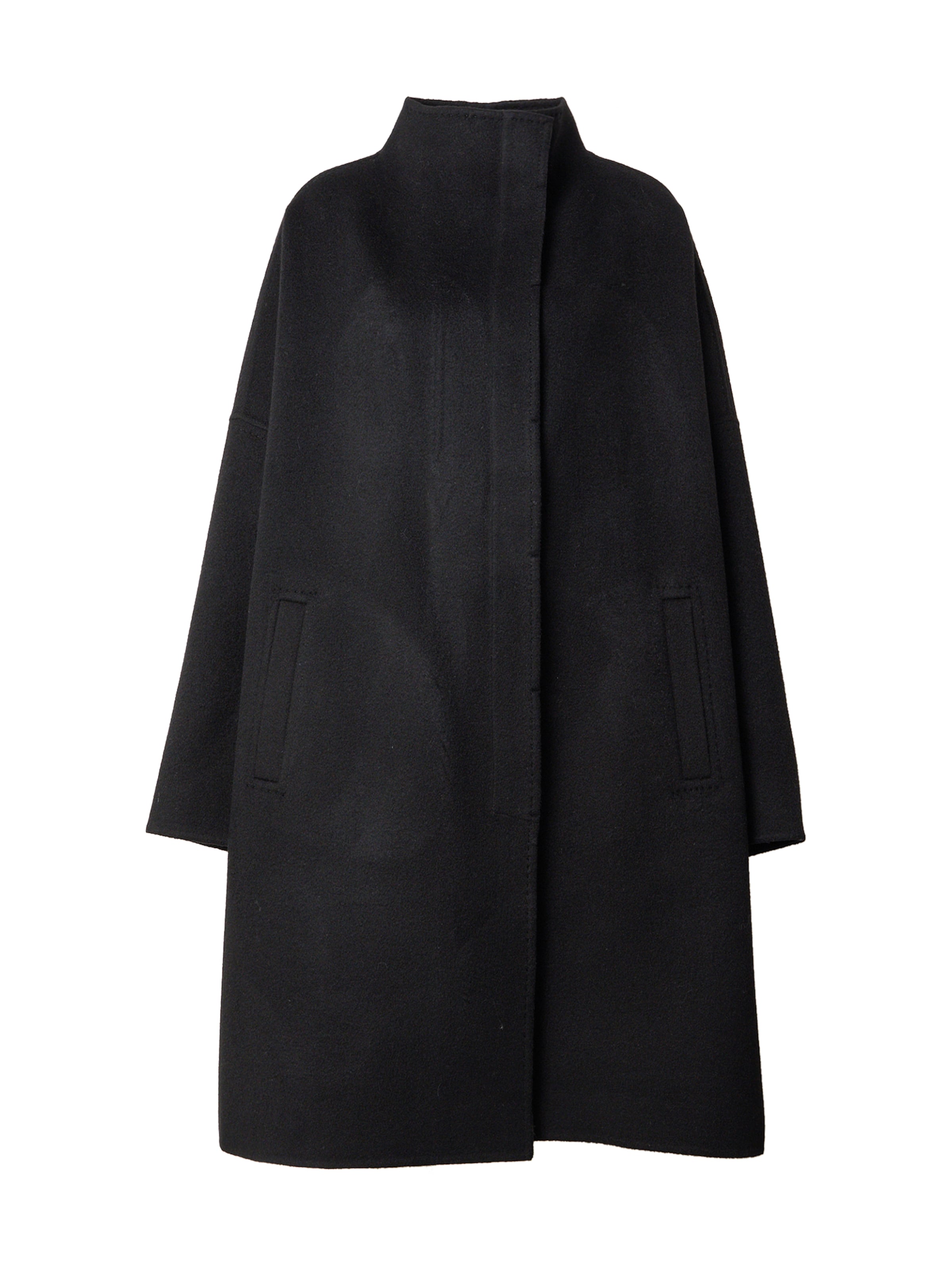 REMAIN Демисезонное пальто 'DRAPY' в Черный: спереди