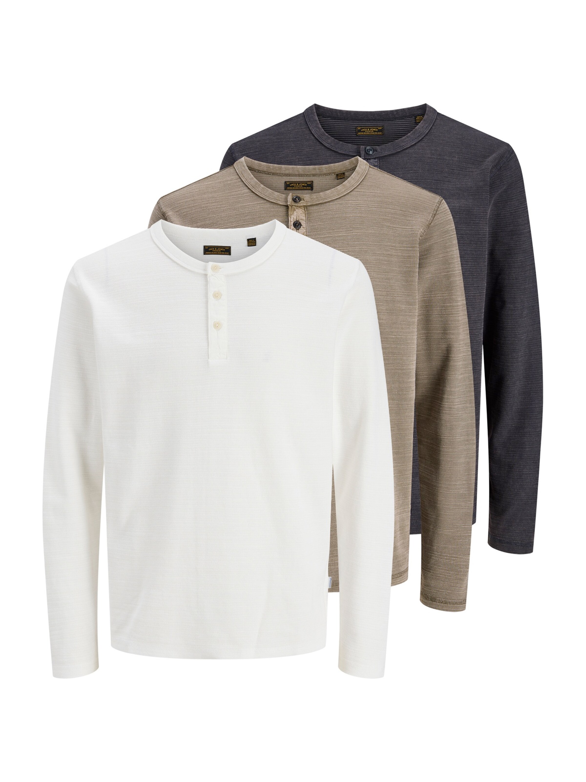 JACK & JONES T-Shirt 'JPRBLUAARON' en S en beige / bleu marine / blanc, Vue avec produit