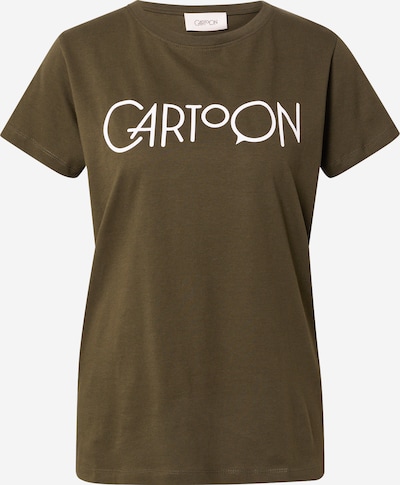 Cartoon T-Shirt in khaki / weiß, Produktansicht