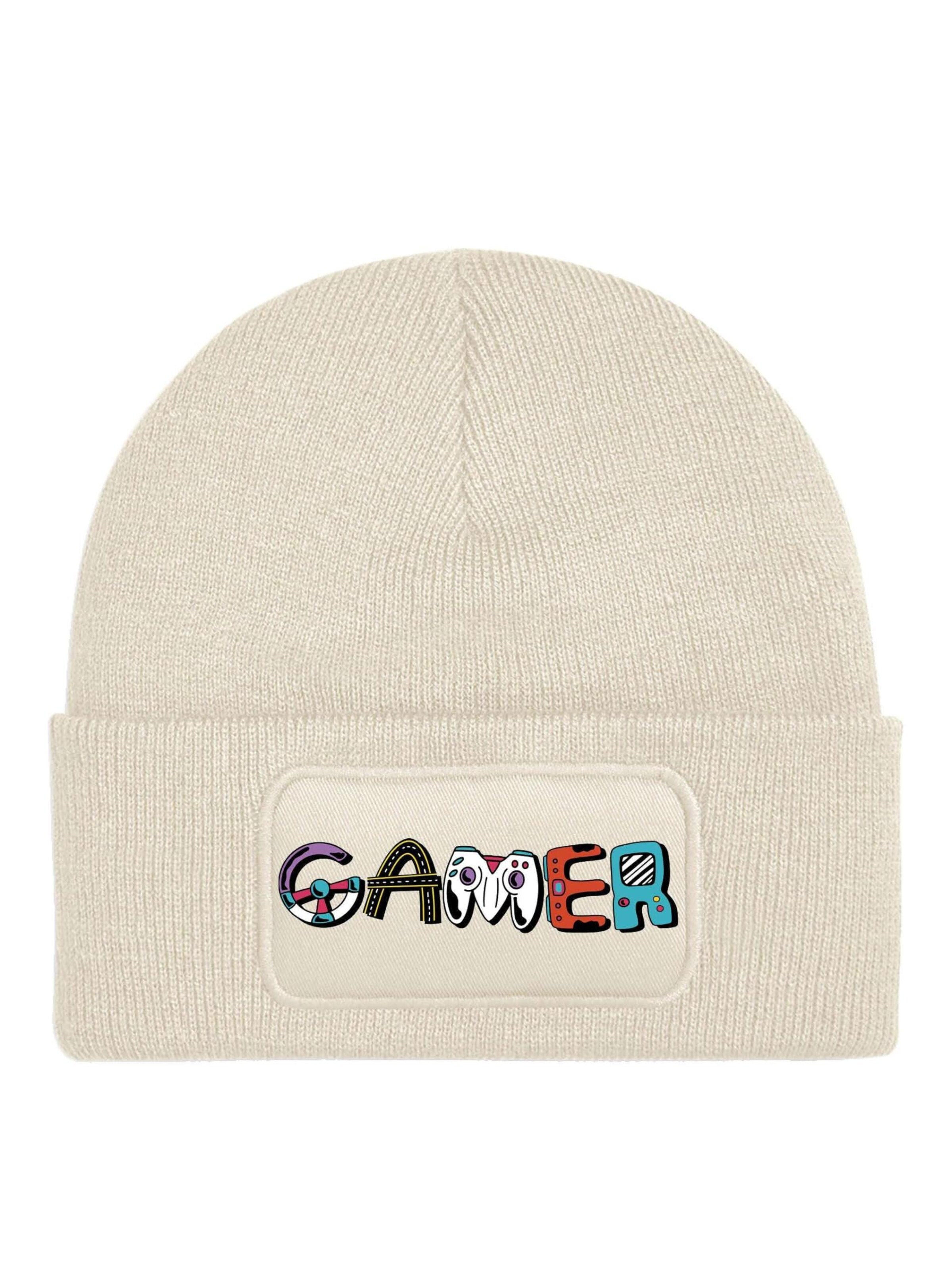 Youth Designz Mütze 'Gamer'‌‌‌‌‌‌‌‌ in Beige: Vorderseite