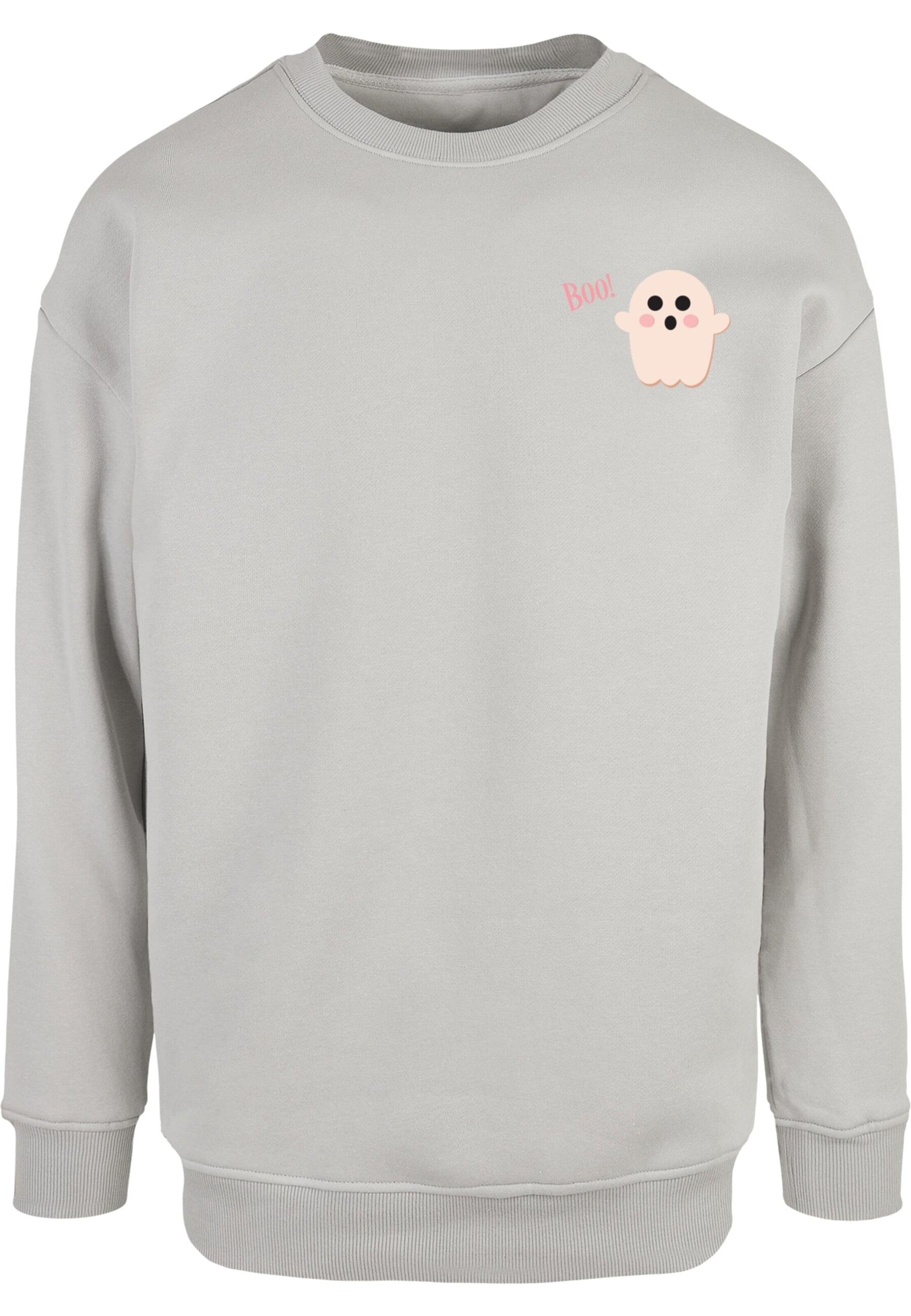 Merchcode Sweatshirt 'Halloween - Boo Ghost' in Grey: front