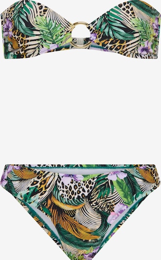 LSCN by LASCANA Bikini veličine XS/C/D u smeđa / zelena / lavanda / bijela, Pregled proizvoda
