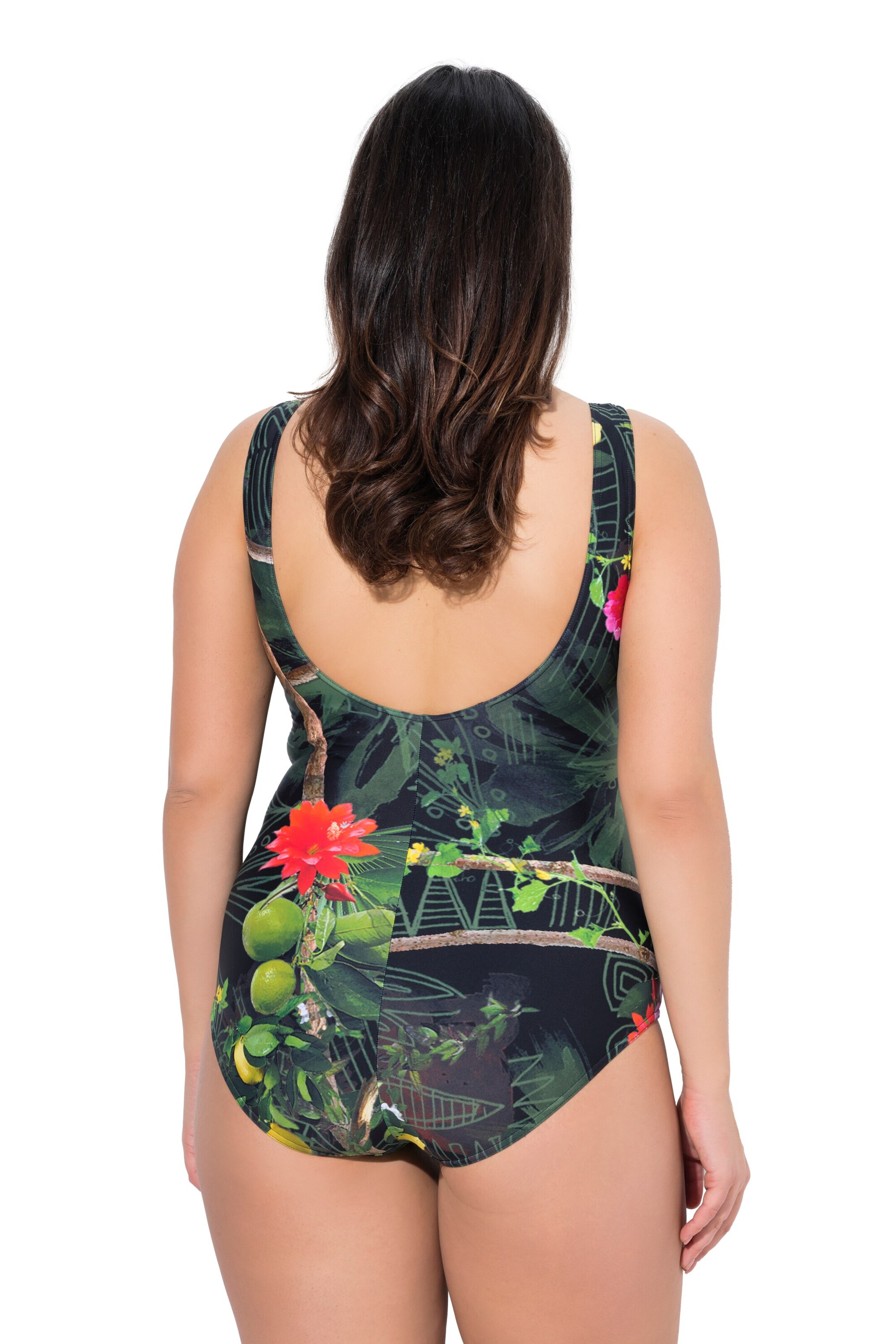 Ulla Popken Bustier Badeanzug in Schwarz