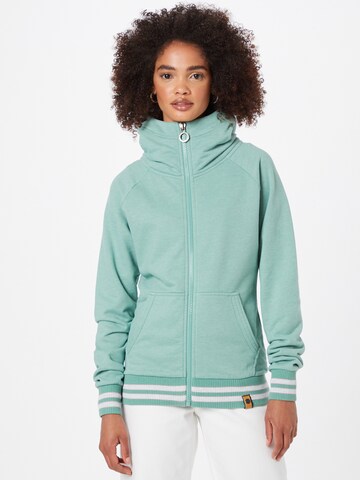 Fli Papigu Zip-Up Hoodie 'Beste Pottmädchen' in Green: front