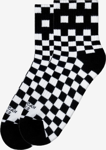 American Socks - Calcetines invisibles 'Checkerboard B/W' en negro: frente